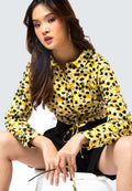 Long Sleeve Printed Crop Shirt