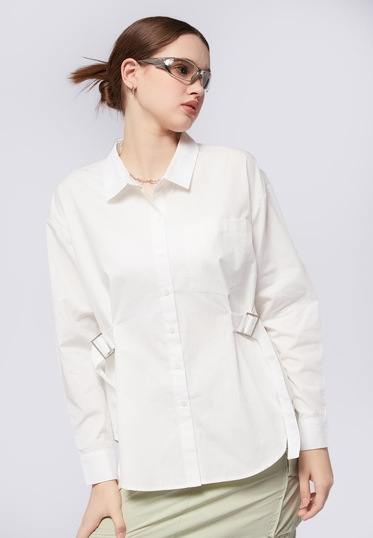 Oversized Shirt with Side Buckle
