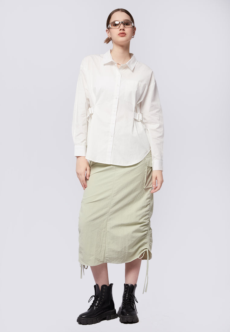 Oversized Shirt with Side Buckle