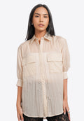 Puff Sleeve Sheer Shirt
