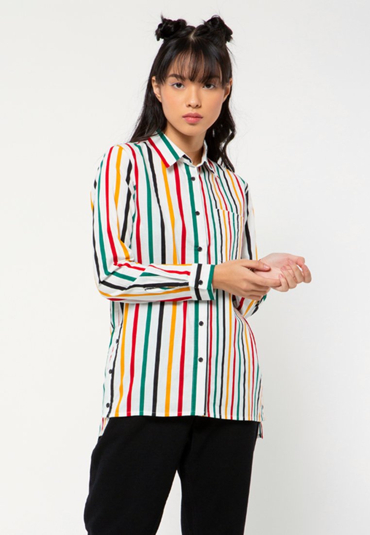 Printed Stripes Loose Shirt
