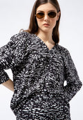 V-neck Printed Blouse