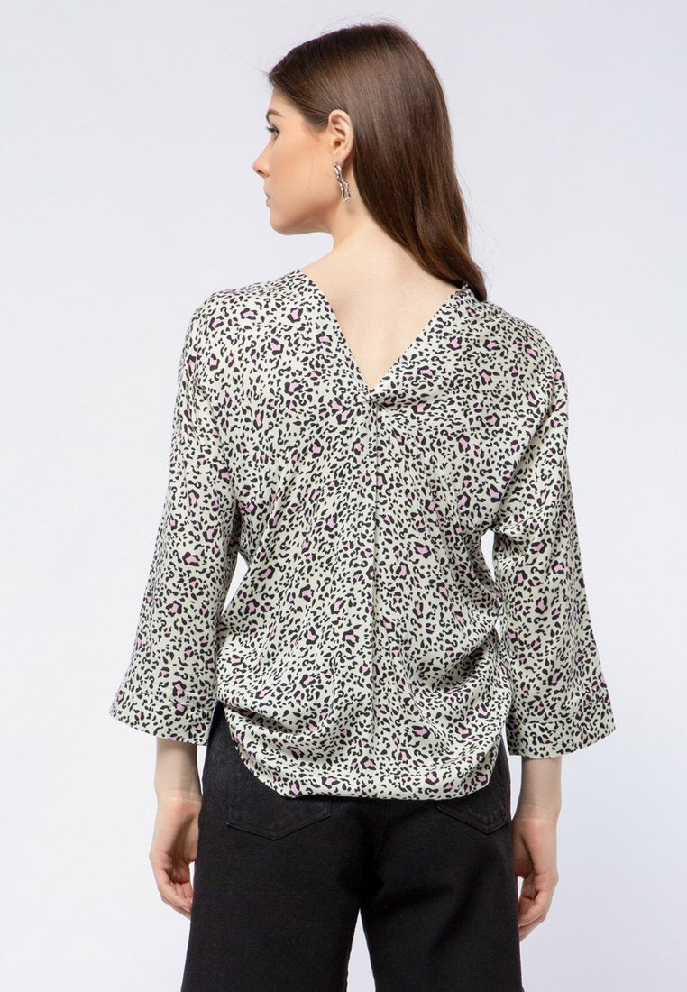 V-neck Printed Blouse