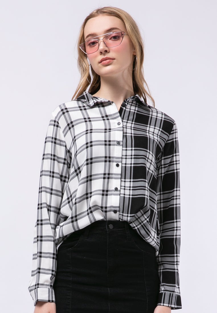 Cut & Sewn Long Sleeve Blouse