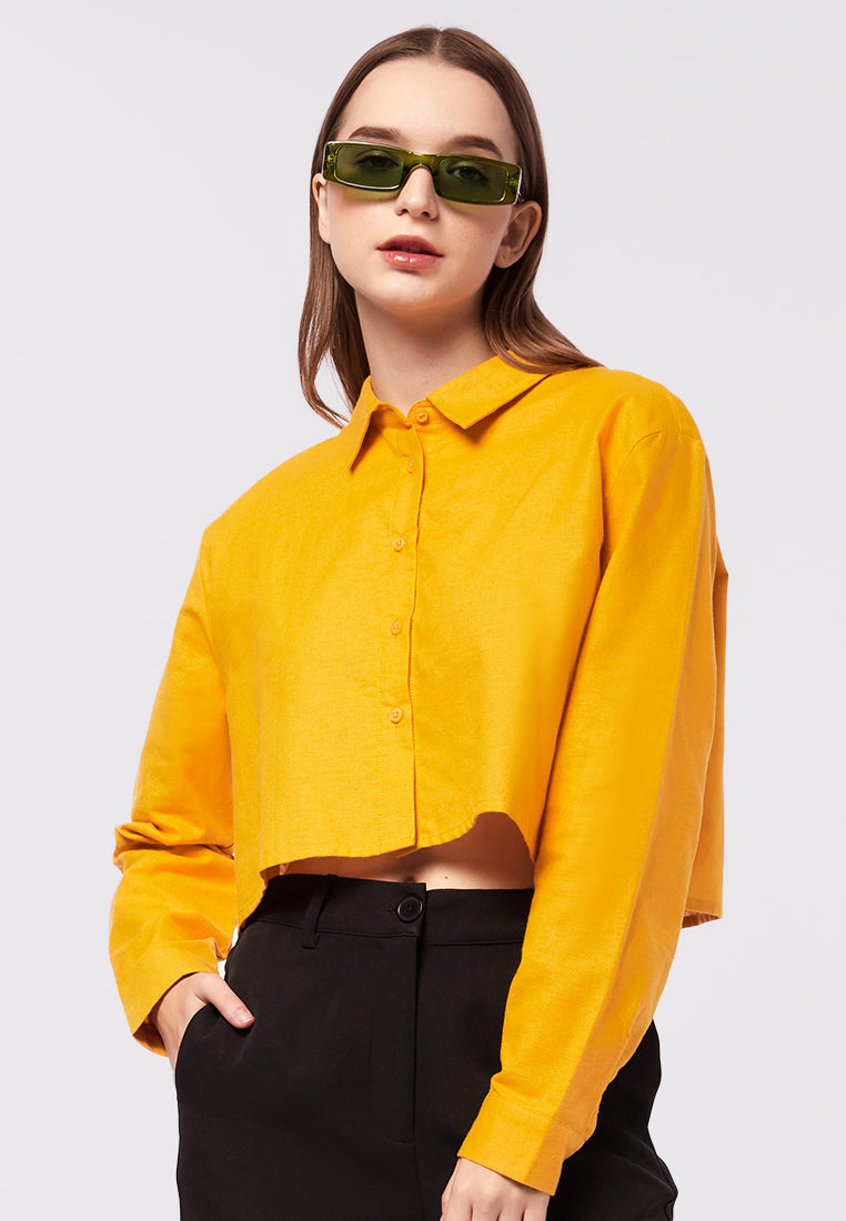 Long Sleeve Crop Blouse