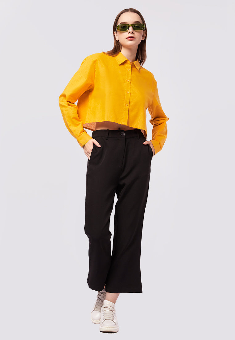 Long Sleeve Crop Blouse