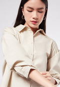 Puff Sleeve Blouse with Hi-Lo Hemline