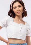 Tie front Sweetheart Neck Top