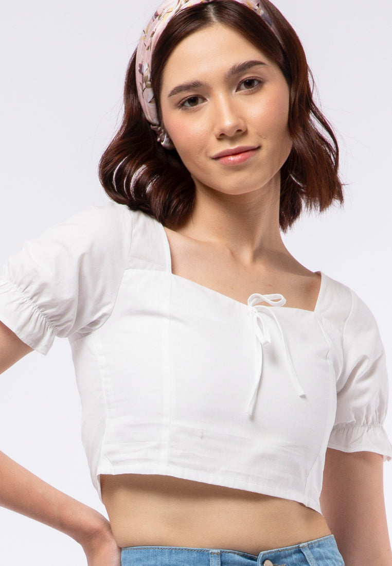Tie front Sweetheart Neck Top