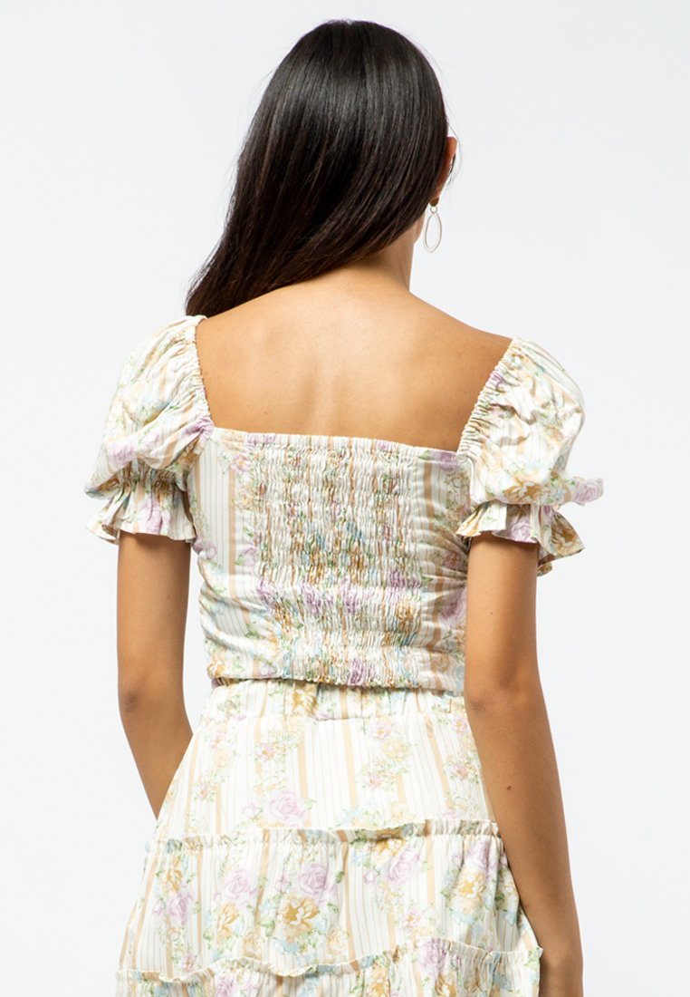 Printed Puff Sleeve Top