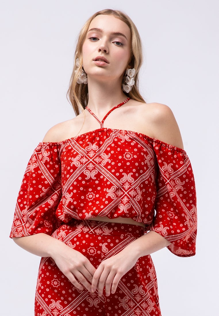 Printed Off Shoulder Top