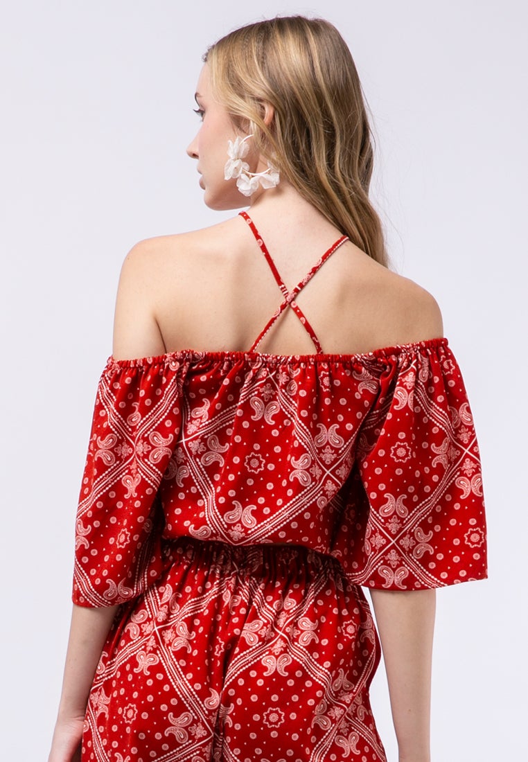 Printed Off Shoulder Top