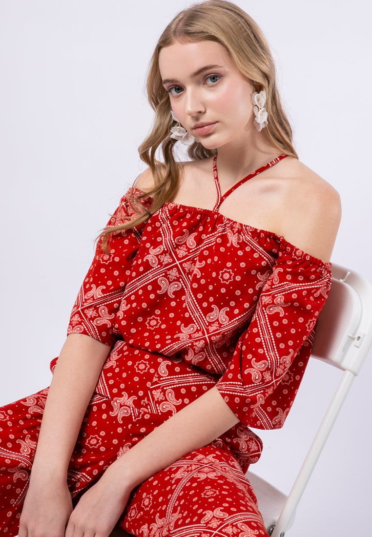 Printed Off Shoulder Top