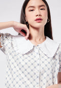 Puff Sleeve Top with Peterpan Collar