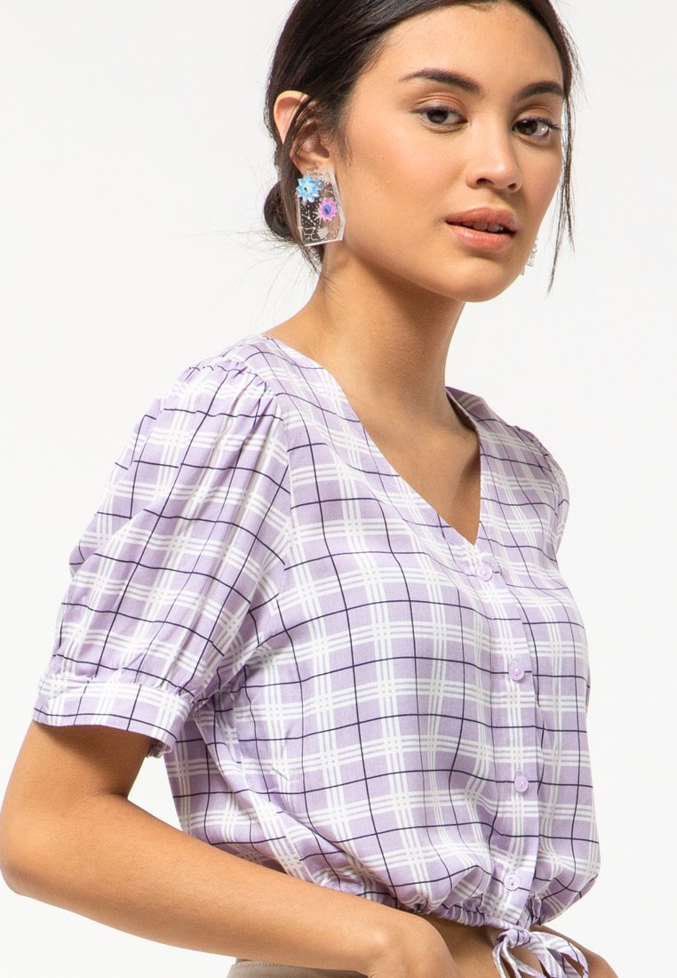 Lilac V-Neck Blouse