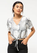 White V-Neck Blouse