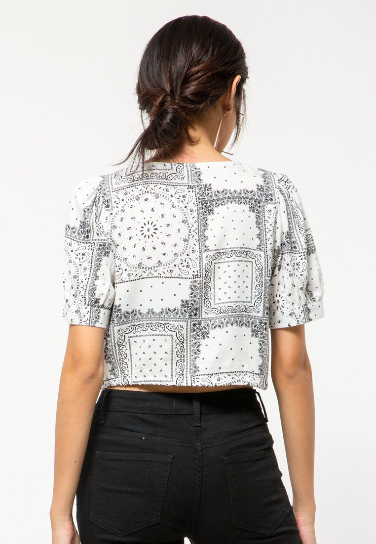 White V-Neck Blouse