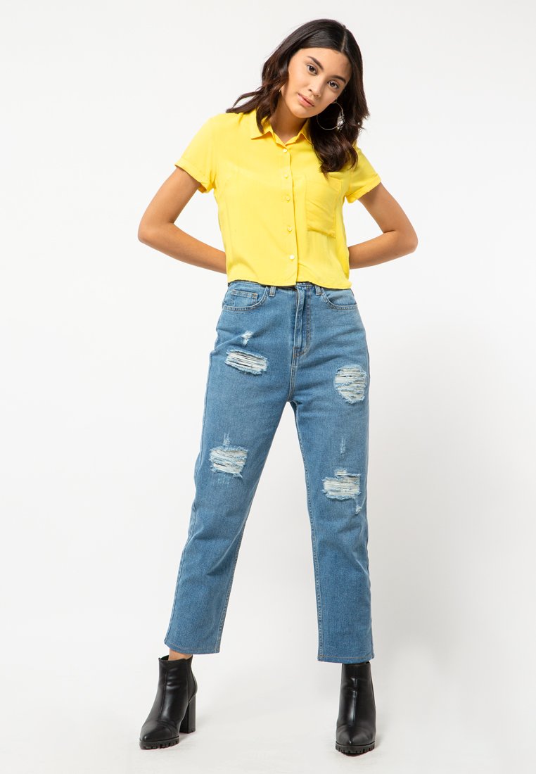 Back Detail Crop Shirt