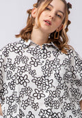 Printed Short Sleeve Loose Blouse