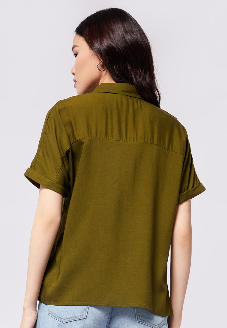 Basic Short Sleeve Loose Blouse