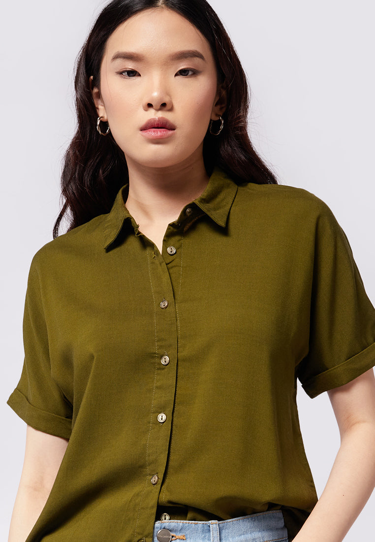 Basic Short Sleeve Loose Blouse