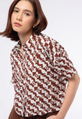 Printed Short Sleeve Blouse