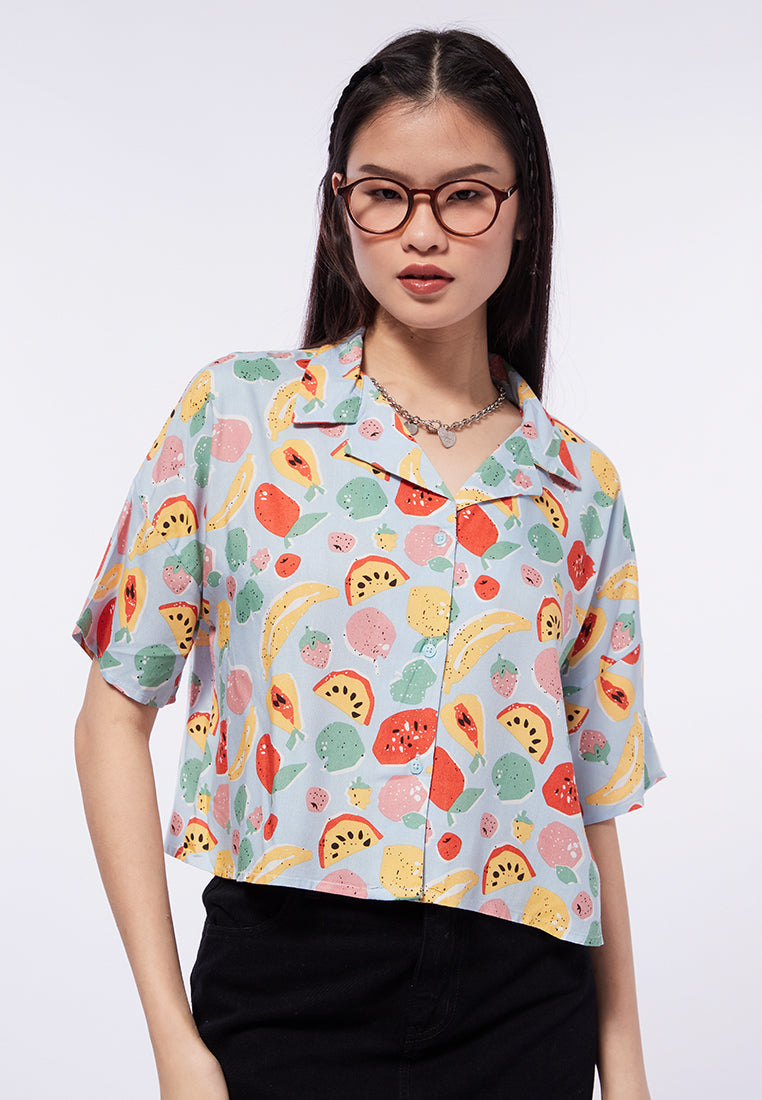 Short Sleeve Crop Blouse