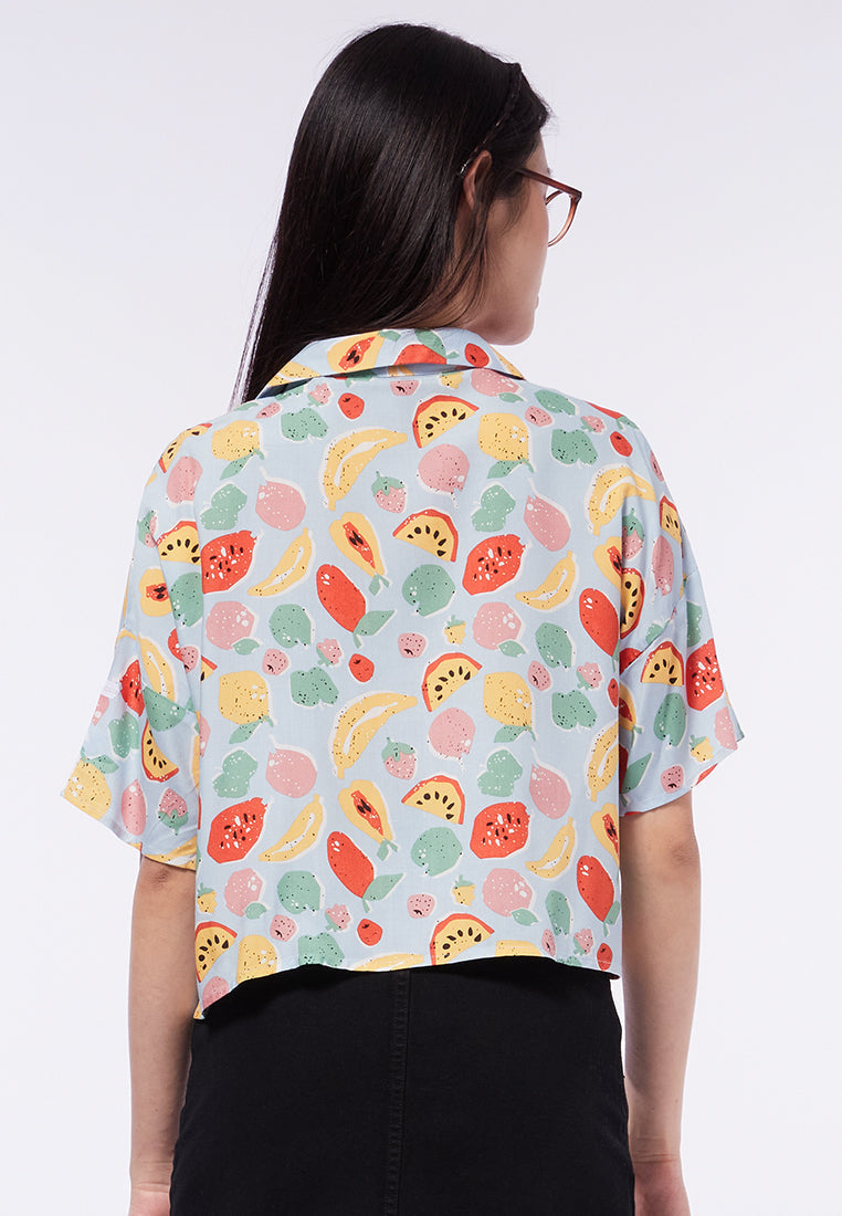 Short Sleeve Crop Blouse