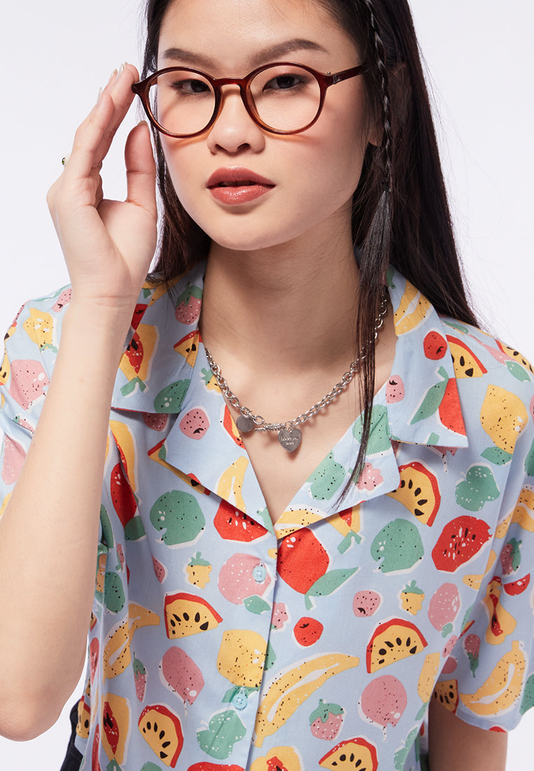 Short Sleeve Crop Blouse