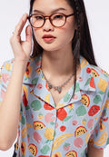 Short Sleeve Crop Blouse
