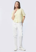 Short Sleeve Blouse with Front Pocket