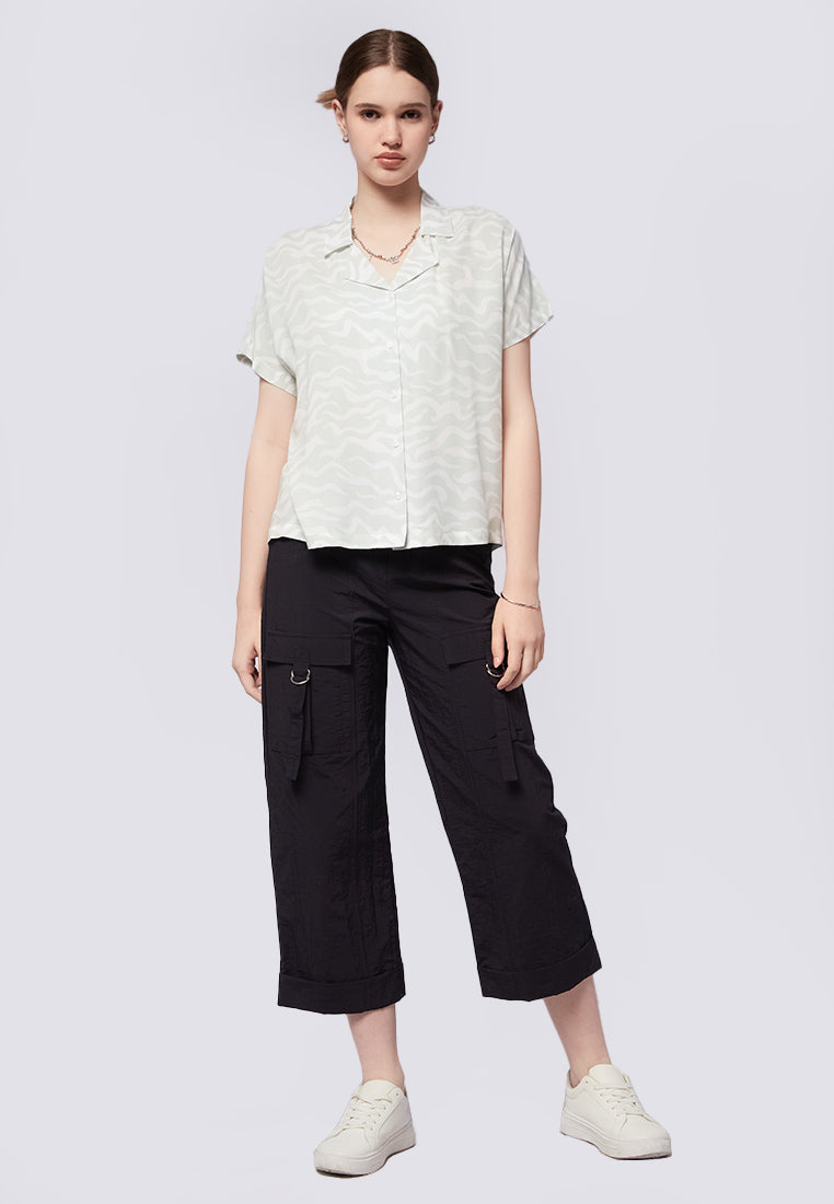 Printed Notch Collar Shirt