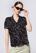 Printed Notch Collar Shirt