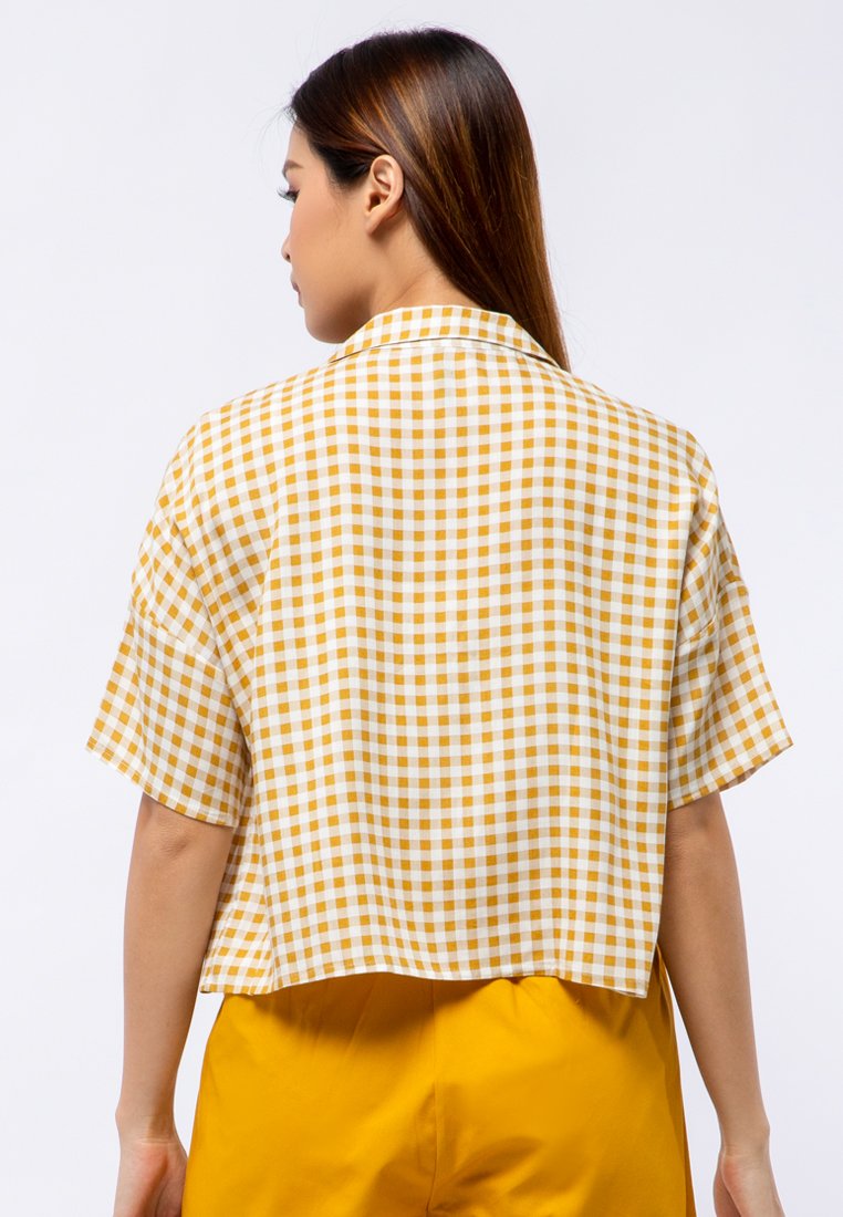 Printed Short Sleeve Crop Shirt