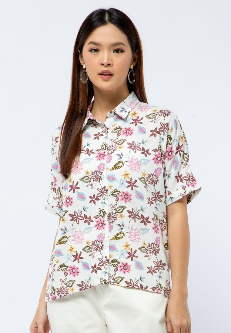 Printed Short Sleeve Blouse