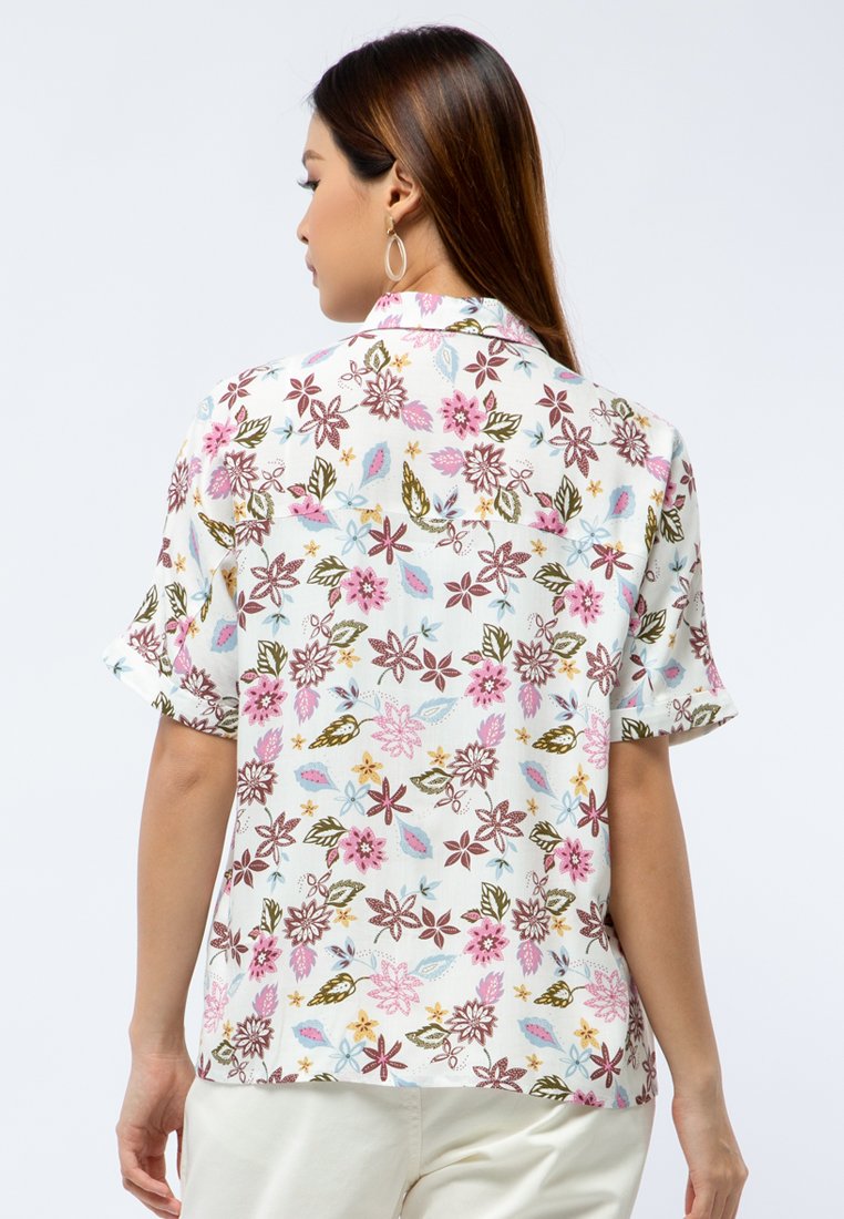 Printed Short Sleeve Blouse