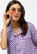 Printed Blouse with Front Tie