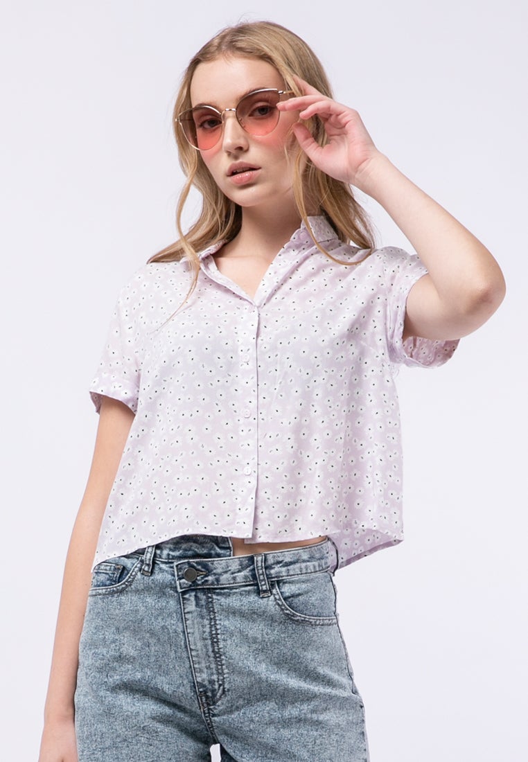 Printed Crop Shirt