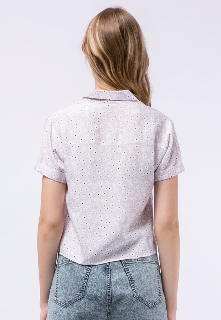 Printed Crop Shirt