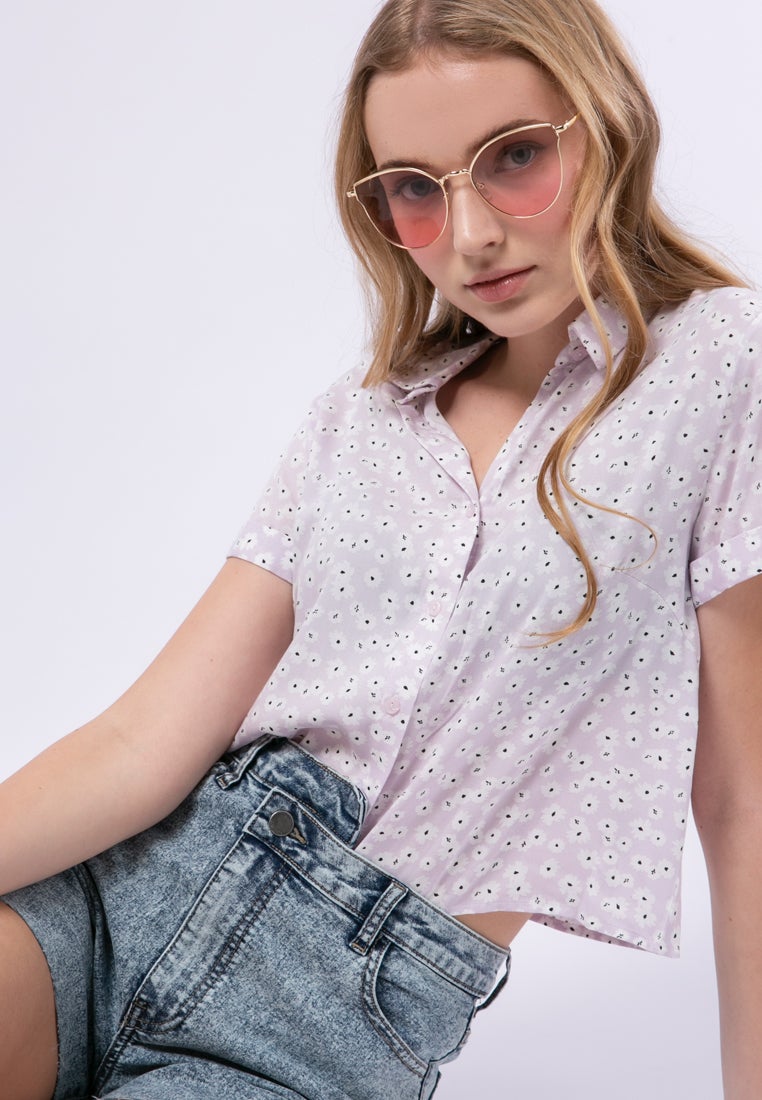 Printed Crop Shirt