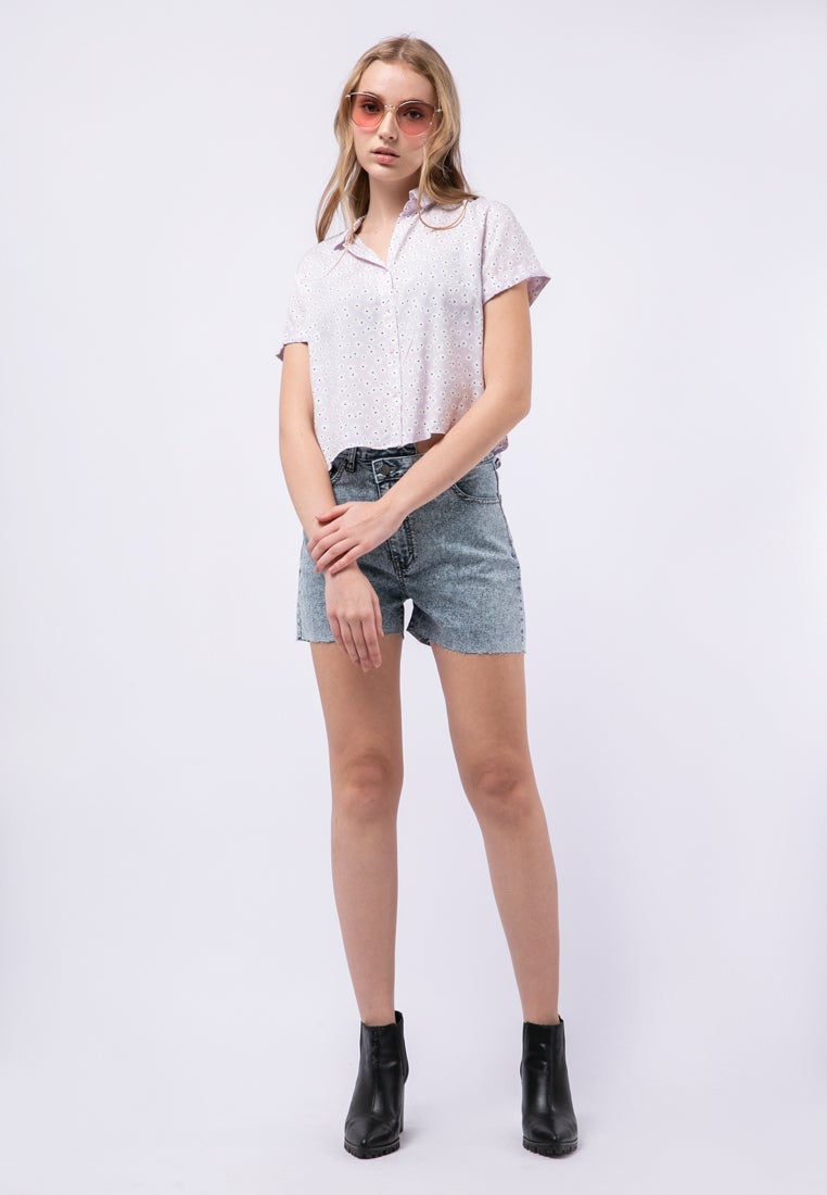 Printed Crop Shirt