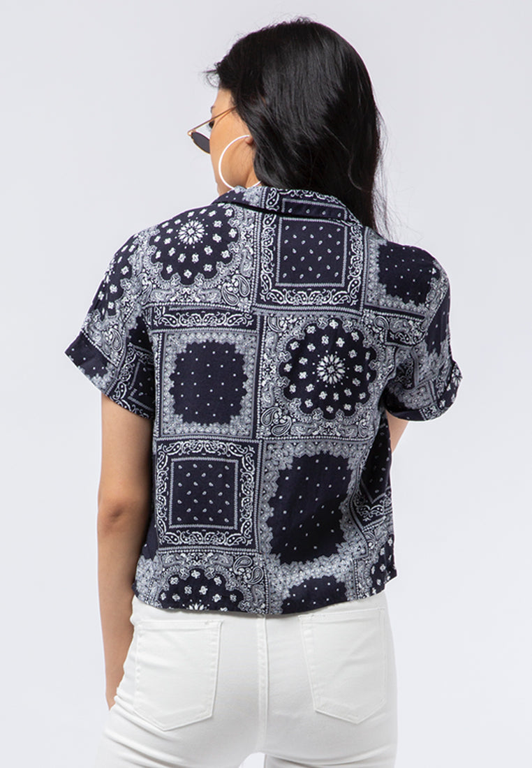 Printed Crop Shirt
