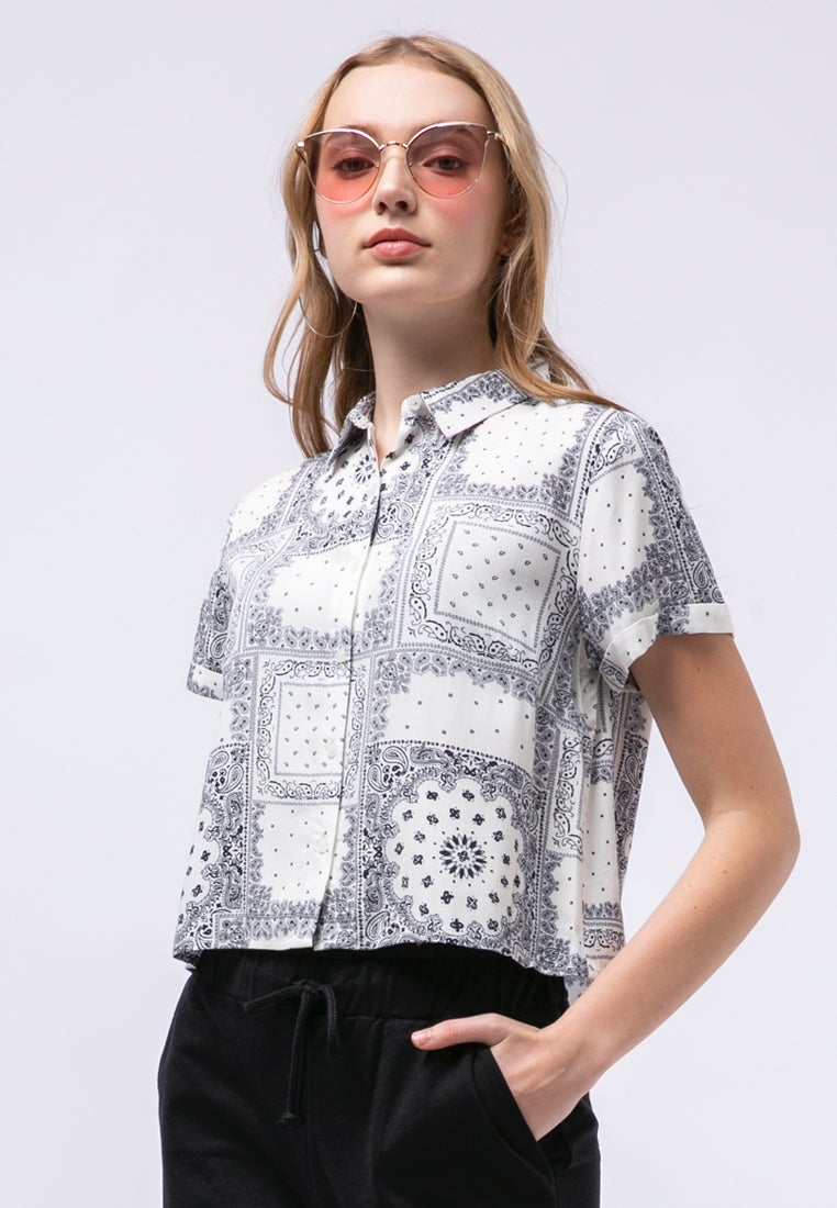Printed Crop Shirt