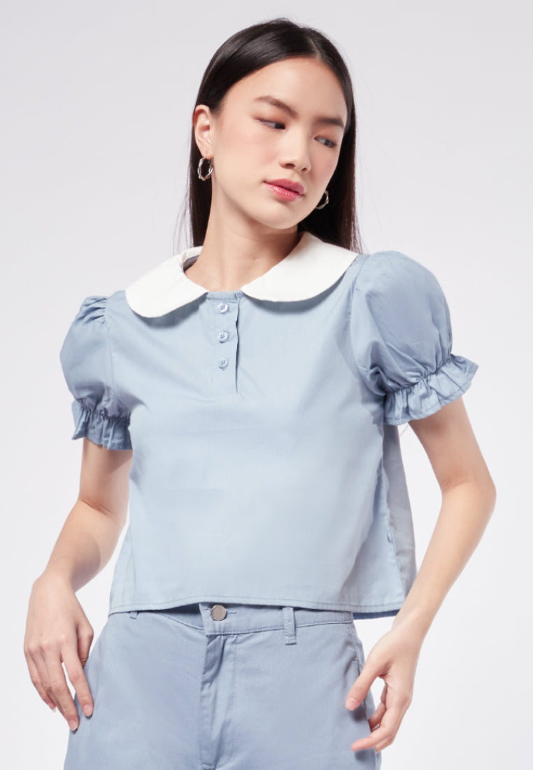 Puff Sleeve Polo Top