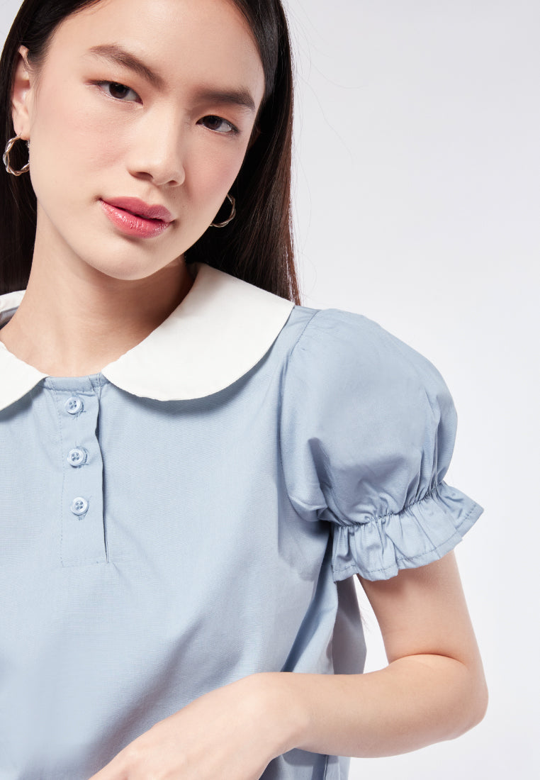 Puff Sleeve Polo Top