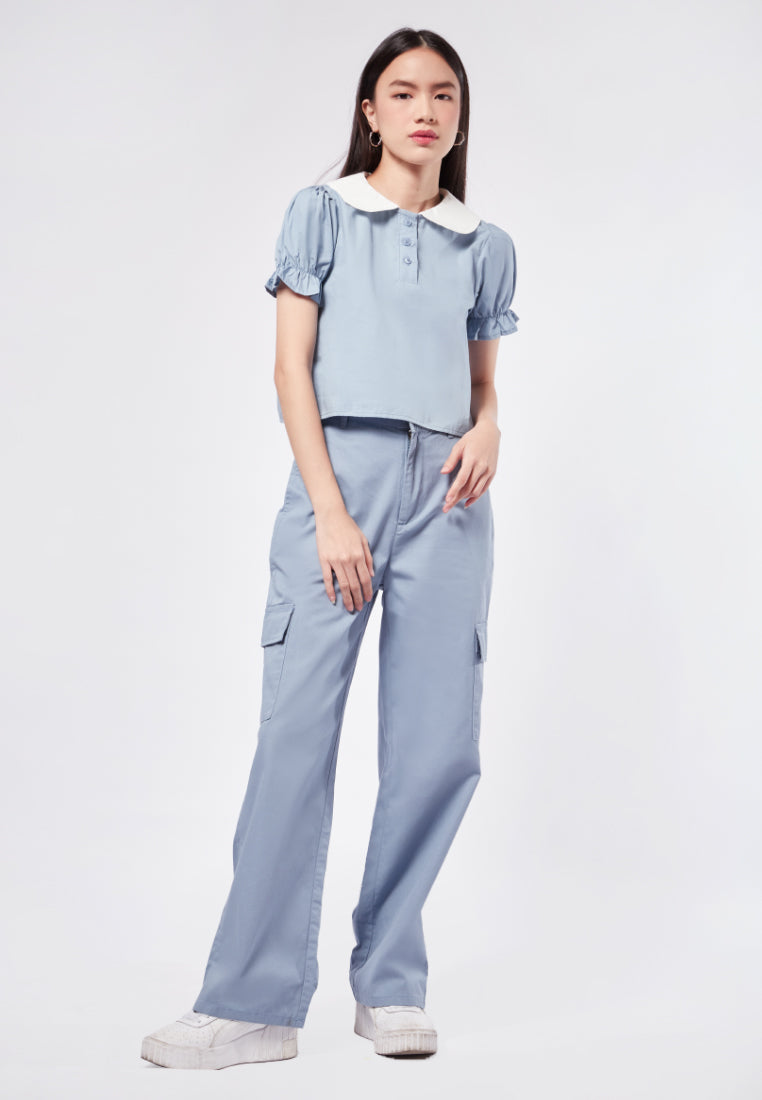 Puff Sleeve Polo Top