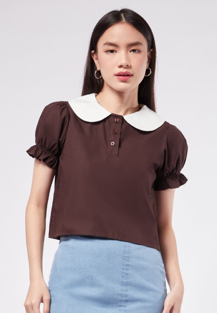 Puff Sleeve Polo Top
