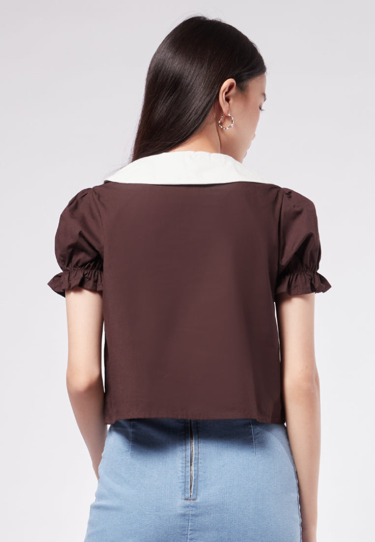 Puff Sleeve Polo Top