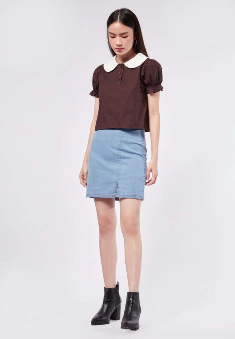 Puff Sleeve Polo Top
