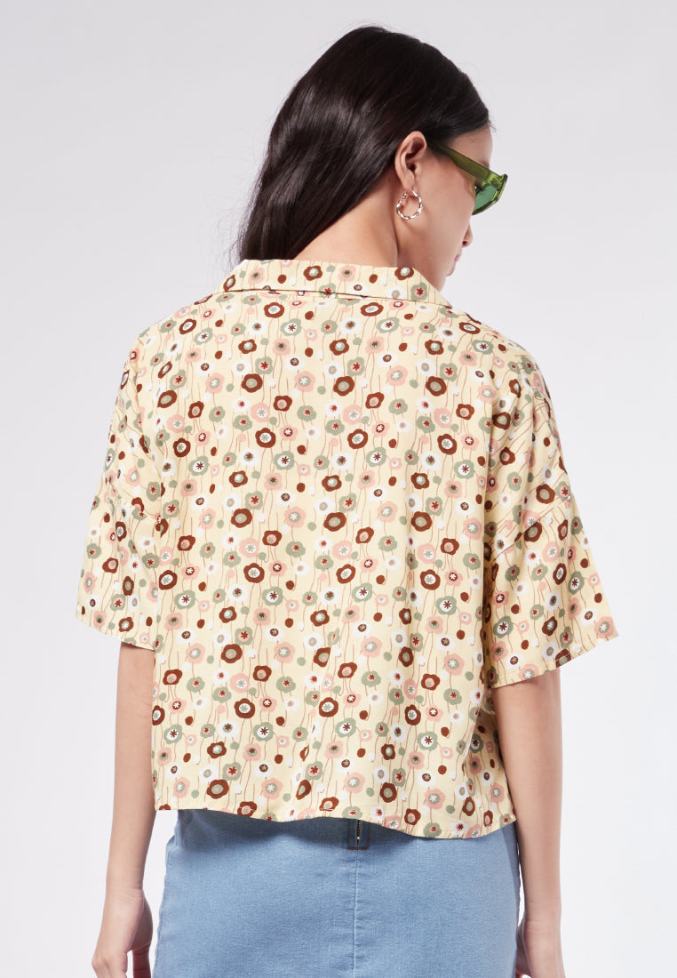 Printed Short Sleeve Blouse